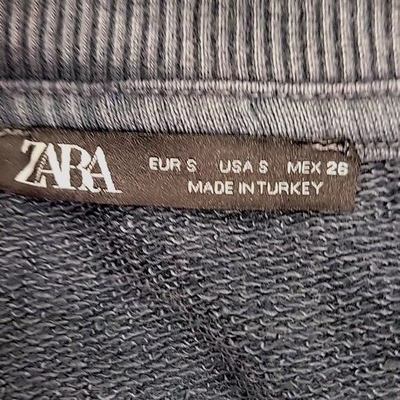 Zara Gray Studded Slogan "Contemporary Mind" Sweatshirt Dress Tunic Women's S - Picture 9 of 10